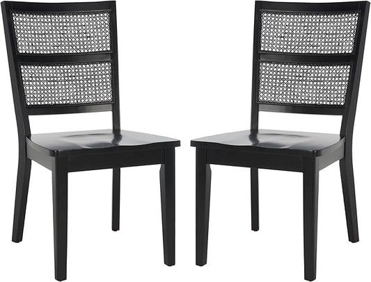 SAFAVIEH Home Collection Toril Coastal Black Dining Chair Set of 2