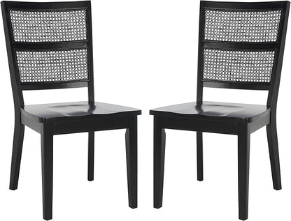 SAFAVIEH Home Collection Toril Coastal Black Dining Chair Set of 2