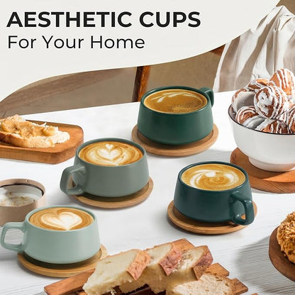 MIAMIO - Cappuccino Cup Set of 4, Wide - Luxe | Ceramic cappuccino cups and - Image 2