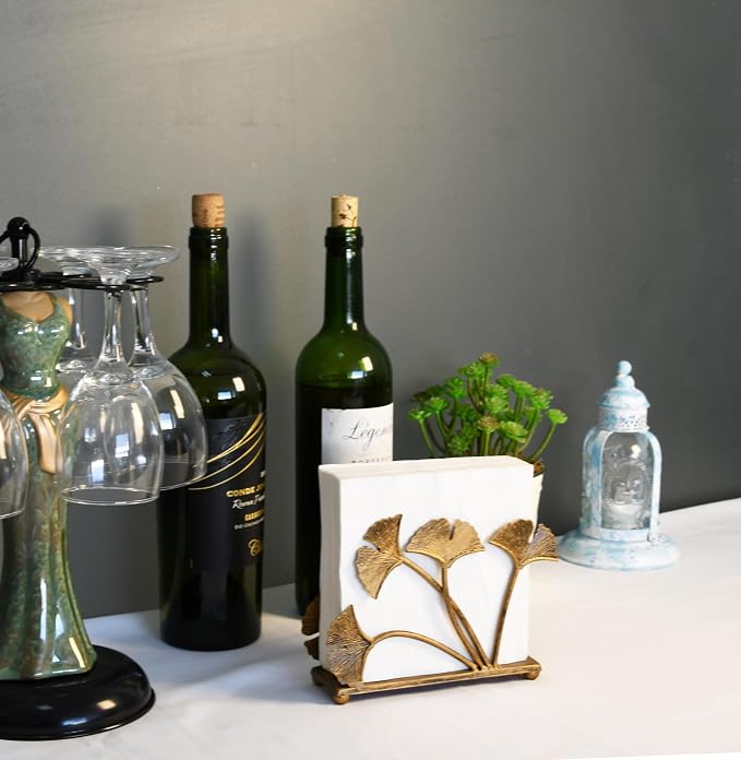 OwlGift Set of 2 Modern Ginkgo Leaves Design Napkin Holder - Image 6