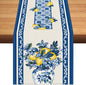 Summer Amalfi Coast Lemon Floral Table Runner Flowers Burlap Table Runners by BEAUTYROMANCEFORYOURLIFE