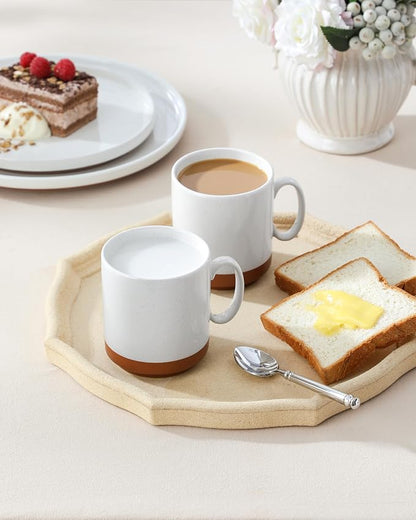 MALACASA 12oz Ceramic Coffee Mugs Set of 4, Stackable Coffee Cups - Image 7