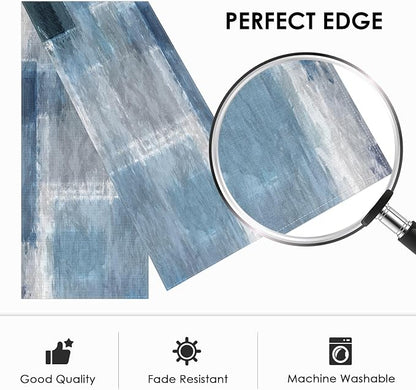 Emvency Table Runner, 13x72 Inch, Geometric Abstract Blue | Grey Modern Dining - Image 3