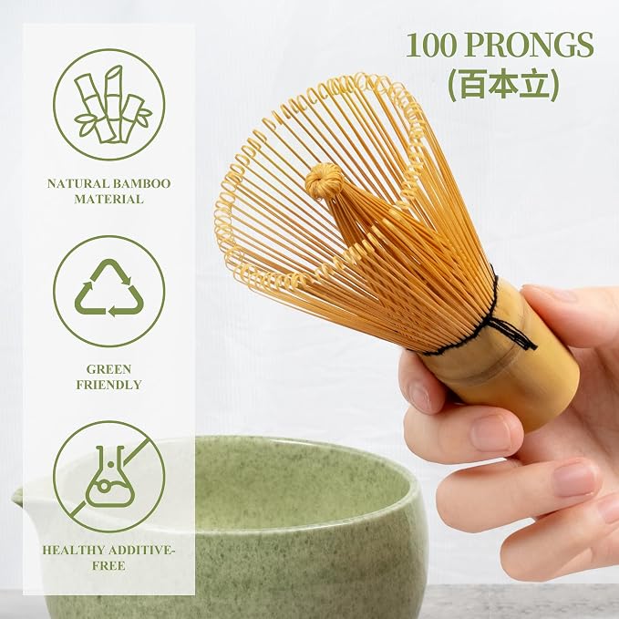 YIBO Matcha Whisk Set With Bowl, Ceramic Matcha Making Kit Includes Bamboo Whisk - Image 2