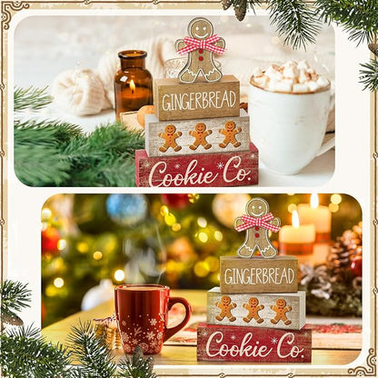 Moucuny 4 Pcs Christmas Table Decor Gingerbread Man Decoration Christmas - Image 4