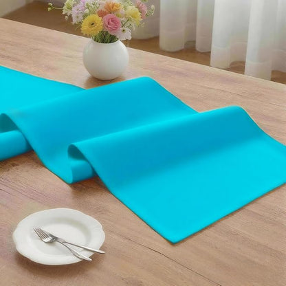 MEANMOY Teal Table Runner 48 Inches Long Waterproof Table Runners | Washable - Image 3