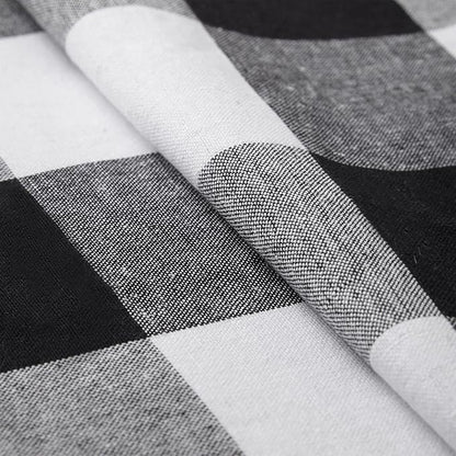 Encasa XO Table Runner, Woven Cotton Dining Runner 13"x104" Buffalo Black Checks - Image 5