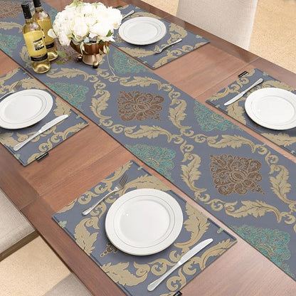Loom and Mill Luxury Damask Table Runner 72 Inches Long, 13x72 in - Image 6