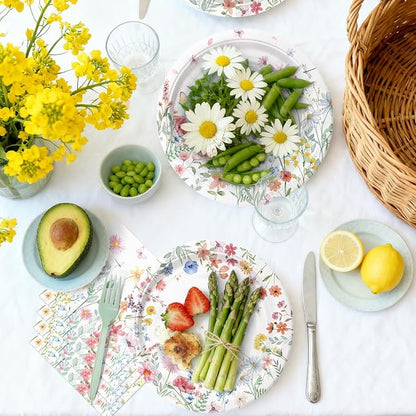 96 Pieces Spring Wildflower Floral Tableware Set – Garden Flower Disposable - Image 6