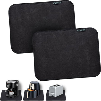 Heat Resistant Appliance Mat, Black, Non-Slip Kitchen Counter Protector, Large Size for Coffee Maker, Blender, Air Fryer (2, 16 * 20)