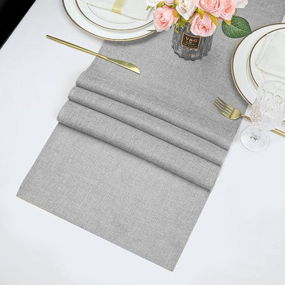 Burlap Table Runner Gray 2 Packs 12x84 Inch Rustic Boho Jute Fabric | Farmhouse - Image 6