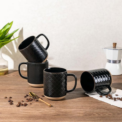 GBhome Coffee Mugs Set of 4, 12 oz Black Coffee Cups - Image 6