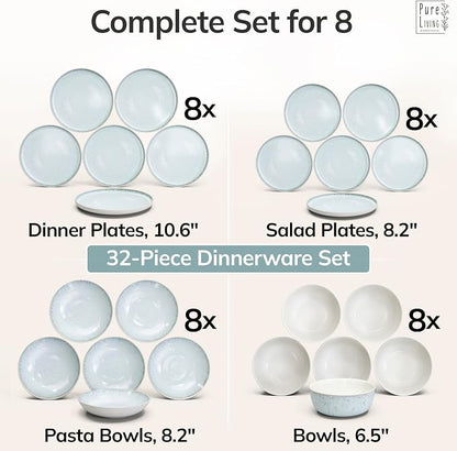 32 Piece Stoneware Dinnerware Set - Image 6