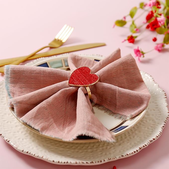 Red Heart Napkin Rings Set of 8 - Image 3