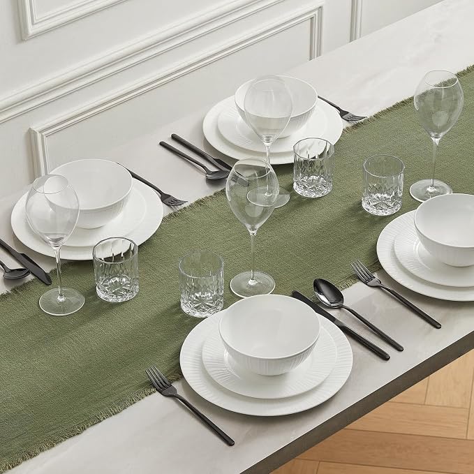 14 x 120 Inches Frayed Edge Table Runner, 270G Heavyweight Sand Washed Slub - Image 6