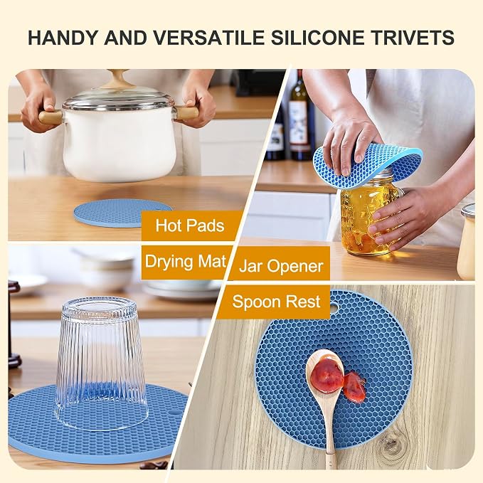 4 PCS Heat Resistant Silicone Trivet Mat - Image 3