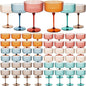 Jingmore 48 Pcs Ribbed Martini Glasses 10 oz Disposable Plastic Vintage Ribbed by Jingmore