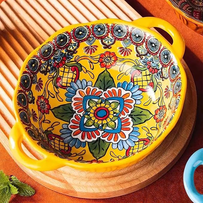 XKXKKE 4 Pack Boho Ceramic Serving Bowls - Image 2