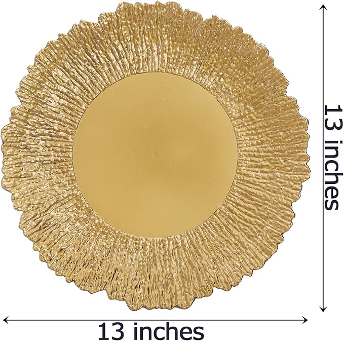 Coloch Set of 12 Gold Charger Plates, Home Dinner Use - Image 2