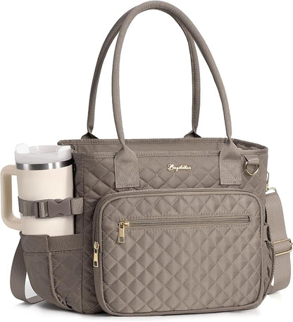 Lunch Box for Women Insulated Lunch Bag Quilted Soft Cooler Tote | 7 Pocket by Bagstellar