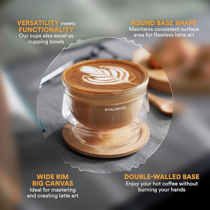 ovalware 8.5oz Double Wall Latte Cups, Latte Set of 2 - Image 5