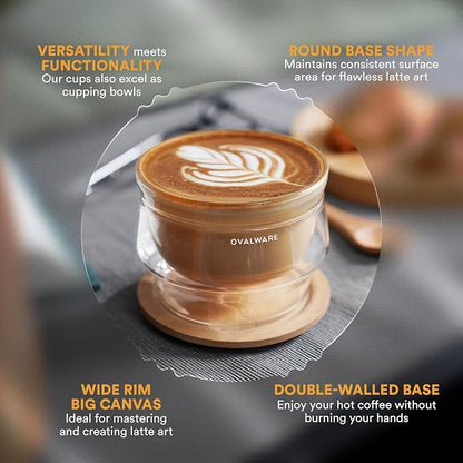 ovalware 8.5oz Double Wall Latte Cups, Latte Set of 2 - Image 5