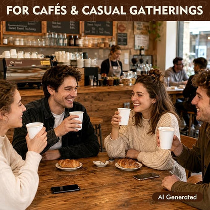 YEEHAW 8 oz 500 Pack Coffee Cups White Paper Cups | - Image 6
