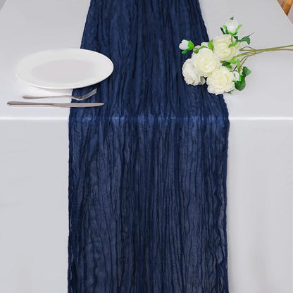 Snowkingdom 10 Ft Navy Blue Cheesecloth Table Runner, 120 inch Long Cheese by Snowkingdom