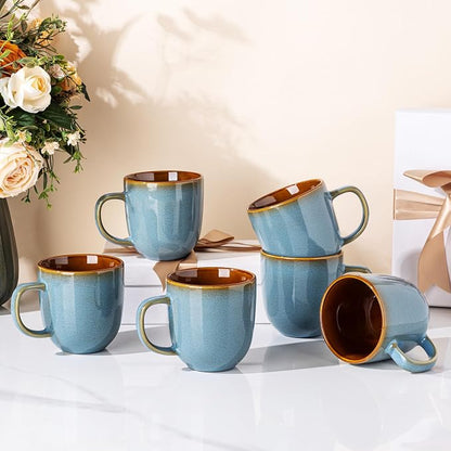 LERATIO Ceramic Coffee Mugs Set of 6, 12oz Handmade Coffee Mugs Set | Large - Image 8