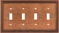 Henne Bery Raised Pearls Decorative Wall Plate Switch Plate Outlet Cover (Quad Toggle, Sponged Copper)