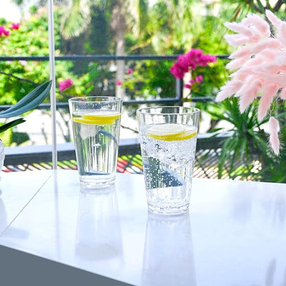 Clear Plastic Reusable Drinking Glasses set 6, 18oz Iced Tea Cups | BPA Free - Image 4