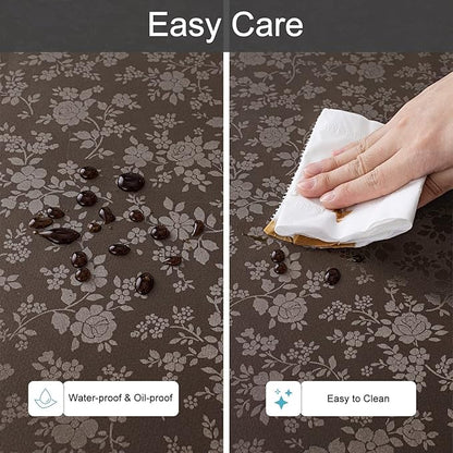 Smiry Rectangle Table Cloth, Waterproof Heavy Duty Vinyl Tablecloth, Wipeable Washable Table Cover for Kitchen and Dining Room (Coffee, 70" X 108")