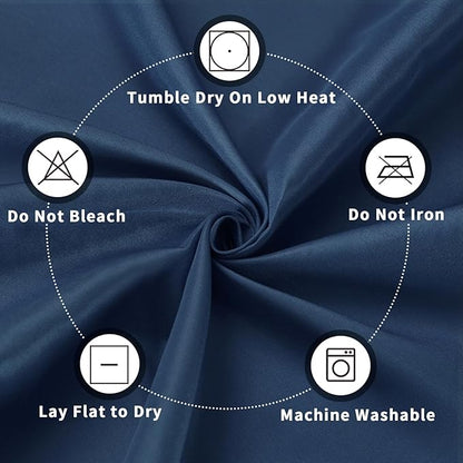 PureFit 6 Pack Rectangle Navy Blue Table Cloths 60 x 102 Inch for 6Ft Tables, Stain and Wrinkle Resistant Table Linens for Home Use, Wedding, Party, Banquet and Camping