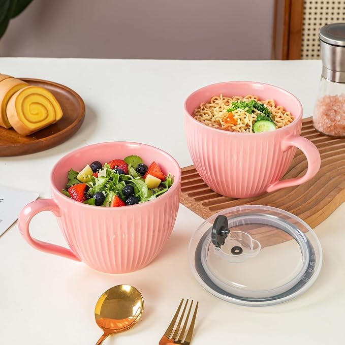 24oz Soup Mug with Handle & Lid, Microwave Soup Bowl/Cup, Ice Cream and - Image 6