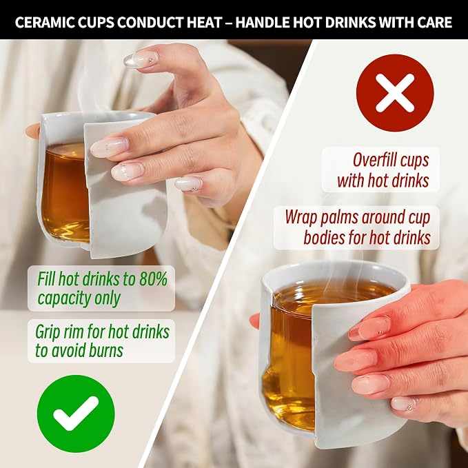TEANAGOO Japanese Tea Cups, Chinese Tea Cup, 7.2Oz / 205 Ml, Ceramic Tea Cups - Image 4