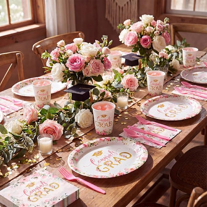 350 Pcs Class of 2026 Floral Graduation Party Decorations 12 inch Disposable - Image 5