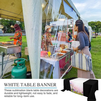 2 Pcs Black White Sublimation Table Runners Blanks 24 x 72 Inch Polyester Table - Image 6
