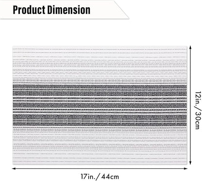 Winknowl Placemats Set of 8, Washable Vinyl Woven Placemats, Heat Resistant & Wipeable Table Mats for Kitchen Dining Table (White)