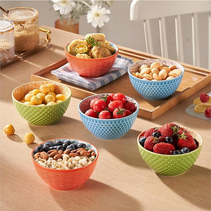 12 Oz Dessert Bowls Set of 6, 4.8" Small Porcelain Ice Cream Bowls Set | - Image 3