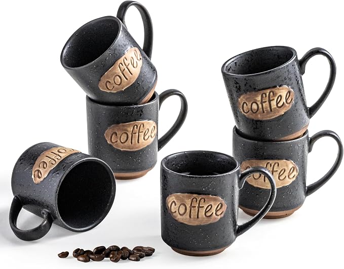 LYEOBOH Coffee Cups, Espresso Cups, Tea Cup, Coffee Mugs Set of 6, 3 oz Ceramic by LYEOBOH