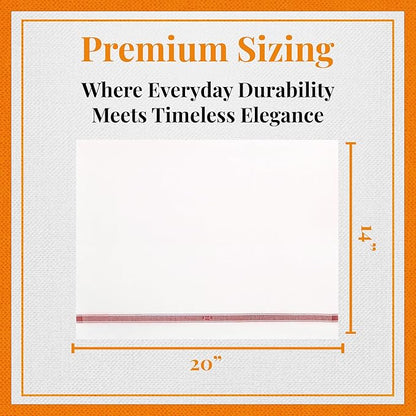 Premium Cloth Striped Placemats Set of 4 – 100% Soft Durable Jacquard Woven Cotton Table Placemats with Stain-Release Fabric – Machine Washable for Dining Table – Oregano Green, 20"x14"
