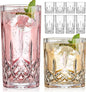 Qipecedm Drinking Glasses, 8 Piece Crystal Glass Cups, Mixed Glassware Set by Qipecedm
