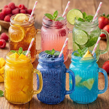 SUT 16 oz Colored Glass Mason Jar Mugs - Image 6