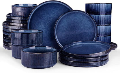 Famiware Star Ceramic Plates and Bowls Sets, Reactive Glaze Dishes by Famiware