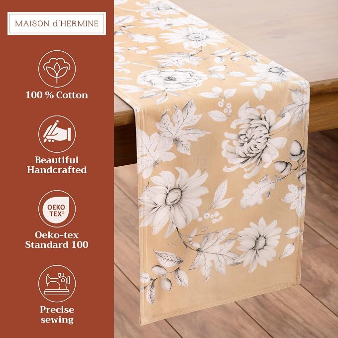 Maison d' Hermine Table Runner 100% Cotton 14.50" x 108" | Table Runners 108 - Image 2