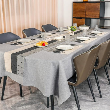 Table Runner 88 Inches Long, Vinyl Woven Farmhouse Table Runners | Washable - Image 6