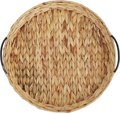 Ceramic Serving Tray, Food Tray 15.5 x 15.5 Inches,Divided Serving Platter with 6 Removable Dishes, Portable Handle Cattail Serving Bowls,Perfect for or Chips and Dip,Natural