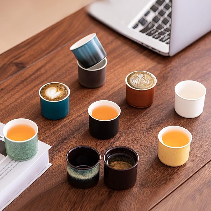 Espresso Cups Set of 2, Ceramic Espresso Cups, Expresso Shots Cups, 2.5oz Tea - Image 5
