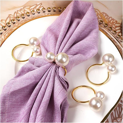 50 Pcs Pearl Napkin Rings by MagicRealForBetterLife