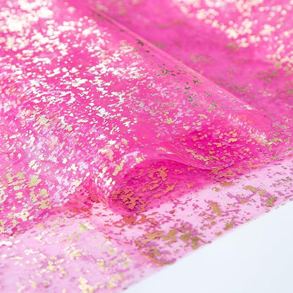 SiinvdaBZX 4 Pcs Hot Pink Sheer Tulle Table Runner 120 Inch/10 Ft Long | Gauze - Image 5